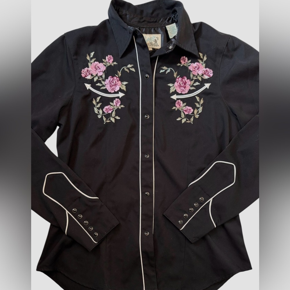 Vintage Roper Denver, Colorado Western Embroidered Pearl Snap